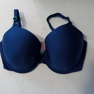 NEW Victoria's Secret Perfect Coverage Navy Blue Push Up Underwire Bra Size 34DD